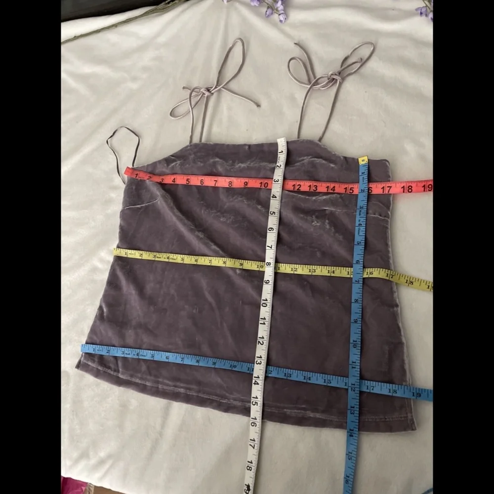 NWT $95 Cupcakes And Cashmere Janika Velvet Tank Top‎ Silver Mauve [ XS ]